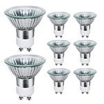 Sarveeta GU10 Halogen Bulbs 35W Dimmable, 220V GU10 Halogen Spotlight Bulbs 2 Pin,400 LM,2800K Warm Withe （Pack of 8）