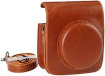 KALDA Mini 90 Neo Classic Instant Camera Case Soft Faux Leather Protective Case with Shoulder Strap (Brown)