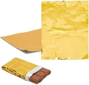 100 Pack Gold Foil Sheets for Chocolate, Candy Bar Wrappers for Caramel and Sweets (6 x 7.5 In)