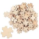 BELLE VOUS 100 Pack Wooden Jigsaw Puzzle Pieces - 4.5 x 3.8cm (1.77 x 1.49 inch) - Unfinished Wood Puzzles for Kids Activity, DIY Arts and Crafts and Party Guest Book