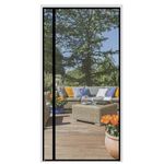 wohomzy Magnetic Screen Door Fits Door Size 30" x 82", Screen Size 32" x 83", Reversible Left Right Side Opening,Top Middle Anti-Tearing Mesh Net Curtain with Magnet,Black