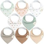 8-Pack Organic Baby Bandana Drool B