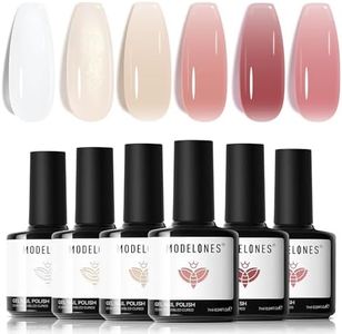 Modelones Jelly Gel Nail Polish 6 Colors Nude Gel Polish Milky White Neutral Nail Gel Polish Shimmery Glitter Translucent Nail Art Gel Kit Soak off Gel Manicure DIY Salon Nail Gift