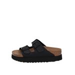 Birkenstock Men's Arizona grooved, Birko Flor Slippers, Platform Black Veg, 5.5 UK