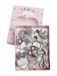 BabyMoon 18Pcs/Set Mix Style Headwear Set Children Accessories Ribbon Bow with Full Covered Clips Hairpins for Girls Princess Crown Headdress Hair Accessories with Gift Box Free Size