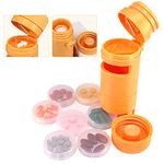 7 Day Pill Organizer，for Cutting Small Pills or Large Pills in Half，Pill Cutter Grinder，Moisture Proof Small Pill case for Pocket Wallet (Yellow)