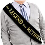 The Legend Has Retired Sash – Elegant Gold Foil Legendary Sashes for Both Women and Men & a Large Safety Pin. Perfect for Retirement Parties by JPACO, Black, Large