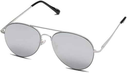 SOJOS Classic Aviator Sunglasses for Women Men Metal Frame Spring Hinges SJ1030, Silver/Silver