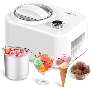 EUHOMY Ice Cream Maker Machine with Compressor, 3 Modes Gelato Sorbet Frozen Yoghurt Machine, Easy to Operate, Easy to Clean, Detachable Mixing Paddle, Bowl, Clear Lid, 100W, White