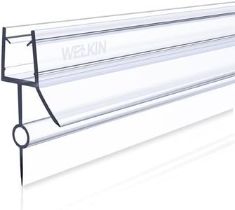 WELKIN Bath Shower Door Clear Seal Strip for 4-6mm Straight Glass Thickness | Covers Upto 22mm Gap | Transparent Shower Seal Replacement with 90cm Adjustable Length | Easy Install & Secure Fit