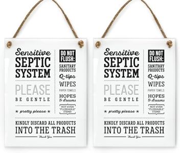 6x8 Inch Septic System Please Be Gentle Designer Bathroom Sign ~ Ready to Hang ~ Premium Finish, Durable (2)