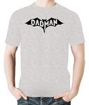 Witty Fashions Dadman Super Bat Hero Funny Gift for Dad Fathers Day Men's T-Shirt (Sports Grey, Large)