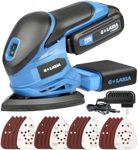 G LAXIA Detail Sander, 20V Cordless Electric Sander with 20Pcs Sandpapers, 12000 OPM Hand Held Sanders with Dust Bag for Woodworking