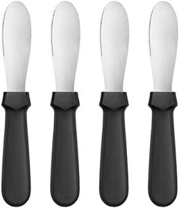 New Star Foodservice 43013 Plastic Handle Butter Spreader, 8.75-Inch, Black, Set of 4