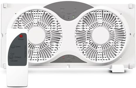 Craig Dual Window Fan with Reversible Airflow - Perfect Window Fans for Home Bedroom, Exhaust & Intake Options, Remote Controlled