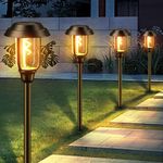 LETMY Solar Pathway Lights Outdoor, 8 Pack 2X Bigger Solar Lights Outdoor, Bright Long Lasting Solar Landscape Path Lights Waterproof Outdoor Solar Garden Lights for Yard Lawn Walkway Driveway