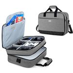 CURMIO Carrying Case Compatible with PS3/PS4 PRO/Xbox 360/XBOX ONE/Xbox ONE X/Xbox Series S Game Console and Accessories, Storage Bag Organizer for Game Console, Controller, Headset and Cable, Gray