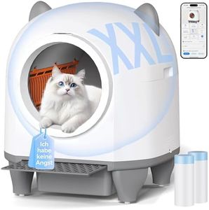 Devoko Self-Cleaning Pet Litter Box with Cute Cat Ears, Automatic XXL Enclosed Tray, Remote Control, Large Space, Safety & Odour Control, 90L Electric Litter Box for Multiple Cats