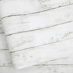 Abyssaly White Contact Paper 17.3"x118", Waterproof Wood Shiplap Wallpaper, Vinyl Removable Contact Paper Easy to Clean Covering for Cabinets Surfaces Walls