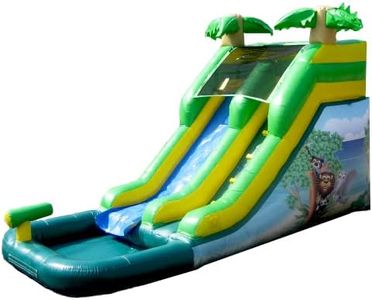 JumpOrange 12’ Safari Commercial Grade Water Slide with Pool for Kids and Adults (with Blower), Water Cannon, Wet Dry Use, Outdoor Indoor, Big Inflatable, Birthday Party, Rental Quality