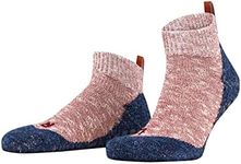 FALKE Men's Lodge Homepad Slipper Socks, Cozy Warm, Cotton, Ankle Length, House Socks for Winter and Fall, Sole Grips, Red (Oxford 8430), 6.5-7.5, 1 Pair