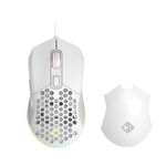 Cosmic Byte Firestorm RGB Wired Gaming Mouse, 67 Grams, 12400DPI, 1000Hz Polling, Pixart 3327 Sensor, 10M Switches, Paracord Cable, Software Support Upgraded PTFE Feet (White)