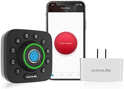ULTRALOQ Smart Lock U-Bolt Pro + Bridge WiFi Adaptor, 6-in-1 Keyless Entry Door Lock with WiFi, Bluetooth, Fingerprint and Keypad, Smart Door Lock, Fingerprint Lock, ANSI Grade 1 Certified