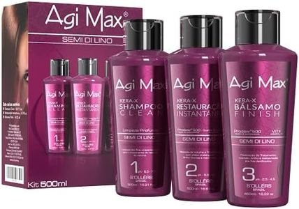 Agi Max Brazilian Keratin Hair Treatment Kit 500ml - 3 Steps (3 x 500ml) - The Best Straightening!