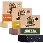 Dr. Squatch All Natural Soap Bar for Men, 3 Bar Variety Pack, Pine Tar, Cedar Citrus and Gold Moss