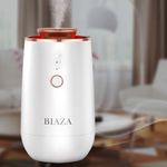 BIAZA USB Rechargeable Car Aroma Diffuser - Luxury Cup Holder Scent Diffuser with 2000mAh Built-in Lithium Battery, Nano Technology for Cool Mist - White