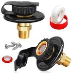 2Pcs RV Inlet Water Valves, Water City Inlet for RV with Check Valve 3/4 NH Female to 1/2 NPT Male Lead-free Brass RV City Water Flange Inlet (3/4 NH Female to 1/2 NPT Male, Black Small Flange)