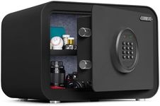 ISLANDSAFE Safe Box with Inner Light Caja Fuerte Small Deluxe Digital Electronic Personal Safes Box Security Money Box for Home Office Hotel Dorm (1.0cuft Black)