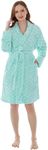 PAVILIA Mint Teal Womens Robes Lightweight, Knee Length Plush Fluffy Shower Bathrobe for College Dorm Ladies, Soft Fuzzy Cozy with Pockets, L/XL