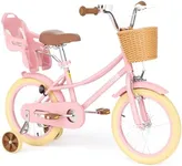 Glaf Girls Bike with Training Wheels and Basket Kids Bike for Girls Boys Age 2-12 Years Toddlers Bicycle with Bell Adjustable Seat Handlebar (16 Inch with Training Wheels, Pink)