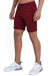 TCA Men's Aeron Gym Training Workout Sports Running Shorts with Pockets - Cabernet, XXL