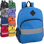 Trail maker Bulk Kids Reflective Backpack Wholesale 24 Pack Backpacks for School with Side Pockets, Padded