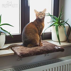 Pretty Kitty Cat Window Bed: Cozy Window Cat Bed for The Window Sill – 12.5x16in Washable Windowsill Cat Bed – Pet Bed – Kitten Bed – Cat Accessories