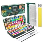 Artecho Watercolor Paint Set 100 Colors in Portable Box Including, Travel Watercolor Set with Watercolor Papers, Brushes and other Tools, Idea for Artists and Hobbyists