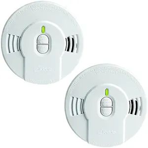 Kidde Smoke Detector, 10-Year Battery, LED Indicators, Replacement Alert, Test-Reset Button, 2 Pack