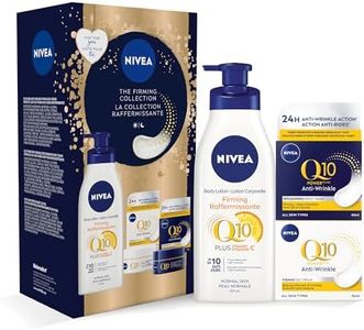 NIVEA The Firming Collection With Q10, Holiday Gift Set for Visibly Firmer Skin, Includes Anti-Wrinkle Day Cream, Night Cream and Firming Body Lotion, 3-Piece Skin Care Set