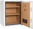 Barska 4.48 Cu. Ft. Biometric Fireproof Safe – White Fingerprint Security Safe with 100-User Memory, Fire Rating 30 Min @ 1200°F, Steel Locking Bolts, Key Hooks & Carpeted Interior