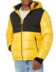 London Fog Men's Puffer Jacket Down Alternative Coat, Yellow, Large