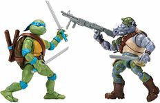 Teenage Mutant Ninja Turtles Playmates-Tmnt Classic Leo Vs Rocksteady 2Pk Action Figure