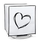 kwmobile Cover Compatible with Thermomix TM5 / TM6 - Plastic Case for Kitchen Mixer - Black/White Brushed Heart