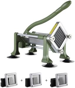 VEVOR French Fry Cutter, Potato Slicer with 1/2" 3/8" 1/4" Stainless Steel Blades, Manual Potato Cutter Chopper with Suction Cups, Great for Potato, French Fries, Cucumber, Vegetables, Carrot