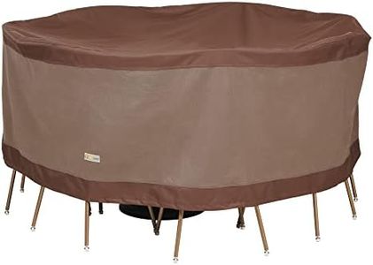 Duck Covers Ultimate Water-Resistant 62 Inch Round Patio Table & Chair Set Cover, Outdoor Table and Chair Cover