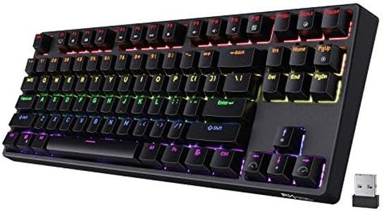 RK ROYAL KLUDGE RK87 Sink87G RGB Wireless TKL Mechanical Gaming Keyboard, 87 Keys No Numpad Tenkeyless Compact 2.4G Wireless Keyboard with Tactile Brown Switches, Exceptional Macro Settings