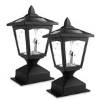 Greluna 4 x 4 Outdoor Solar Lamp Post Cap Lights for Wood Fence Posts Pathway, Deck, Pack of 2