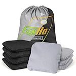 EunHo Cornhole Bags, Non Dusty Double Stitched Corn Hole Beans Bags Regulation Size Slick and Stick Bags Includes Carry Bag (Black/Grey)