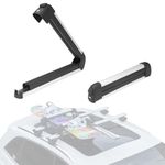 Gearantics 16.3 Inch Ski and Snowboard Rack for Car Roof, with TPV Rubber Padding and Lock, Fit 2 Pairs of Skis or 2 Snowboards, Fishing Pole Rod Rack for Car